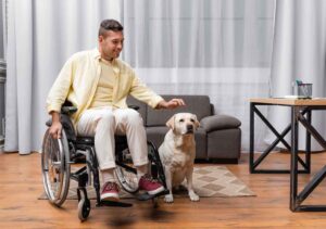 mindervalide huisje met hond